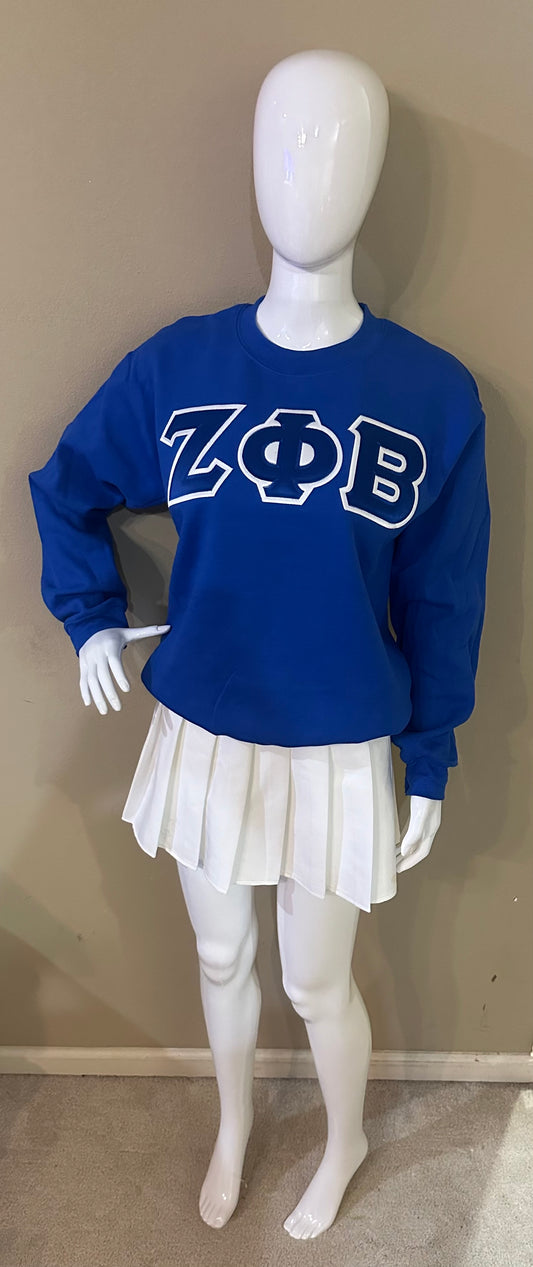 Zeta Phi Beta Royal Embroidered Applique Sweatshirt